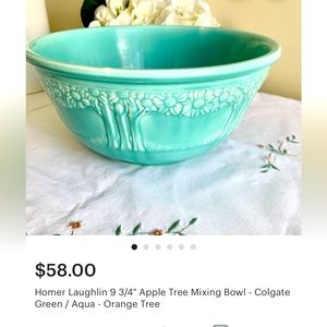 Homer Laughlin 9 3/4 Apple tree mixing bowl